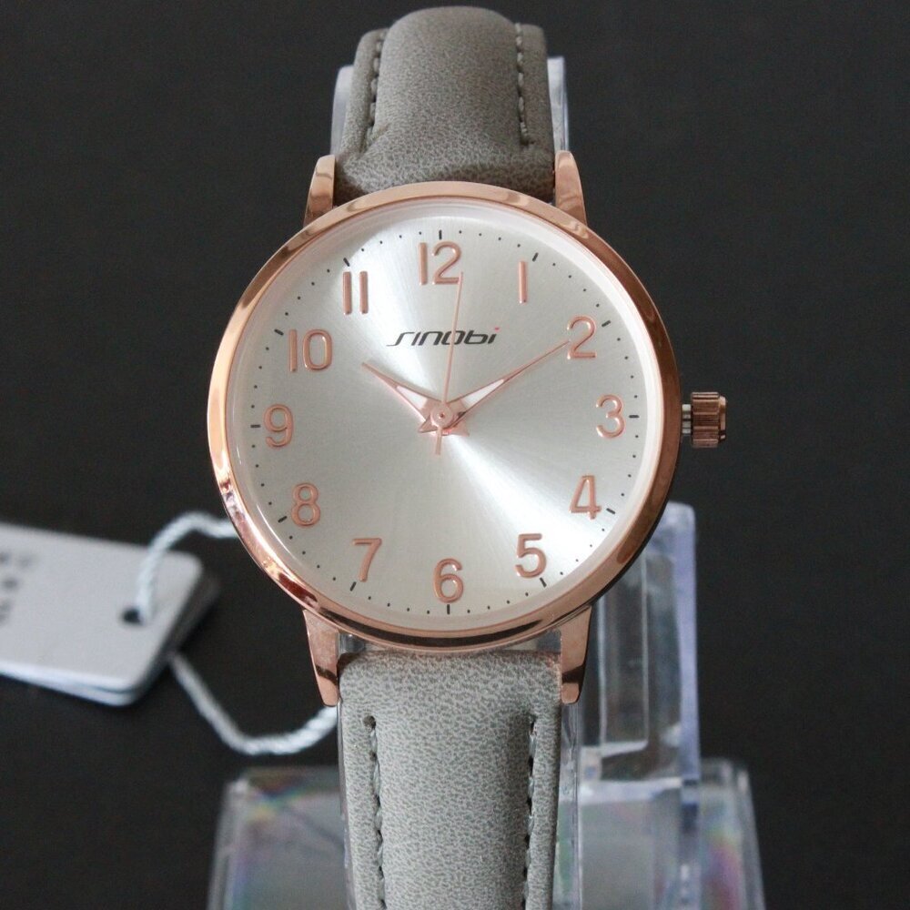 Ladies Easy Reader Dress Watch Silver Sunburst Dial Rose Gold-toned Case 30mm - Picture 6 of 13